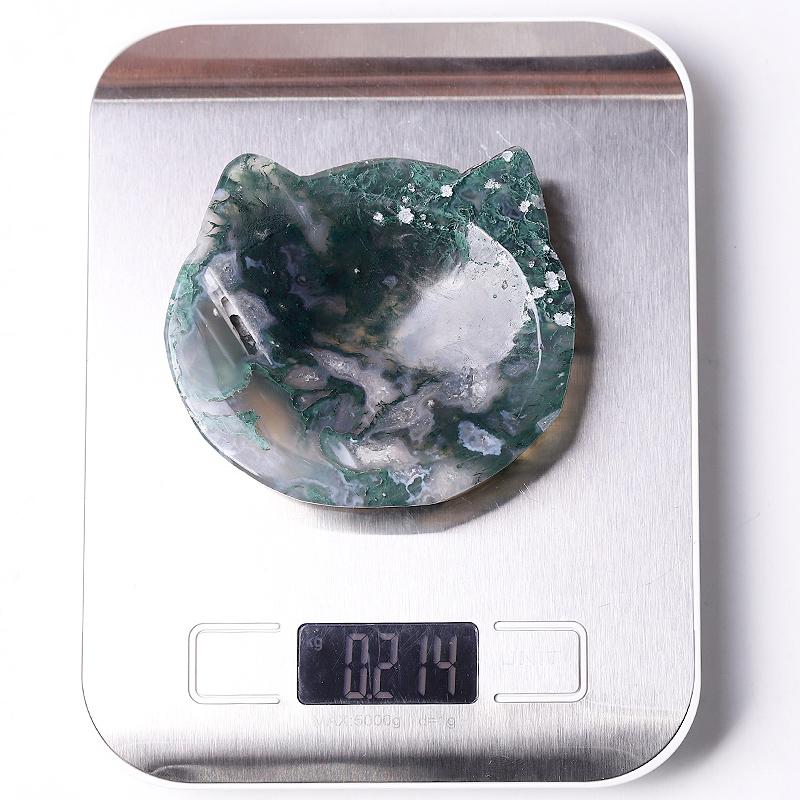 3.5" Moss Agate Cat Head Bowl Crystal Carvings Crystal wholesale suppliers