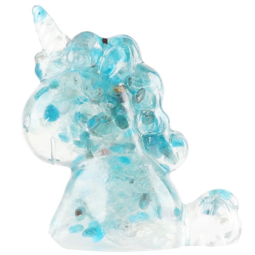 Blue Apatite Crystal Chips Resin Unicorn