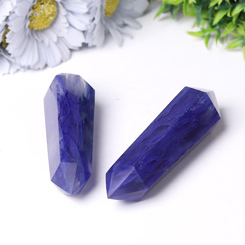 Blue Smelting Quartz Double Terminated Point Crystal wholesale suppliers