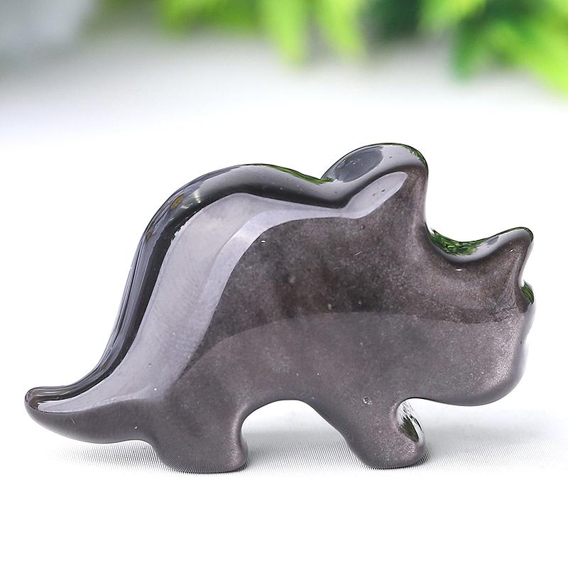 1.7" Silver Obsidian Dinosaur Crystal Carvings Crystal wholesale suppliers