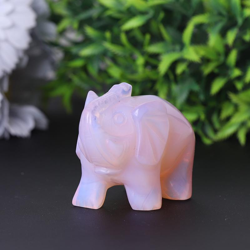 3" Pink Opalite Elephant Crystal Carvings Crystal wholesale suppliers