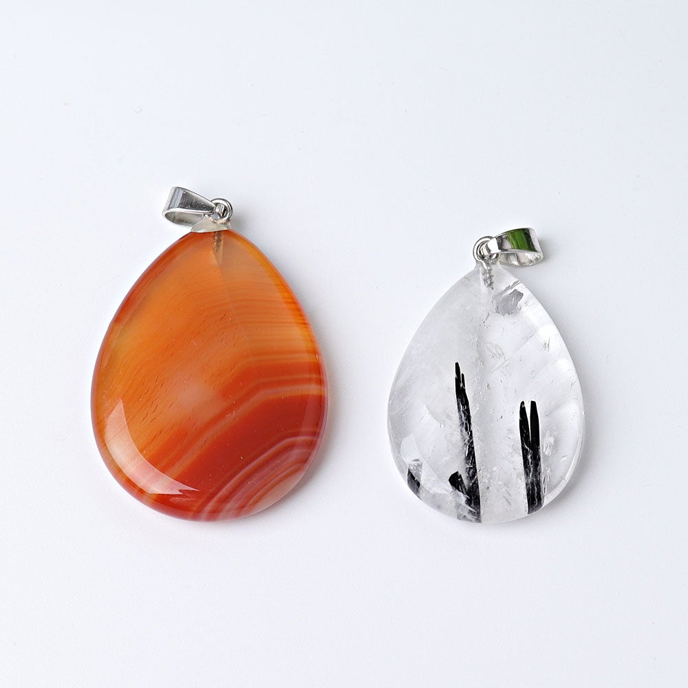 1.5" Carnelian Black Tourmaline Water Drop Pendant Crystal wholesale suppliers