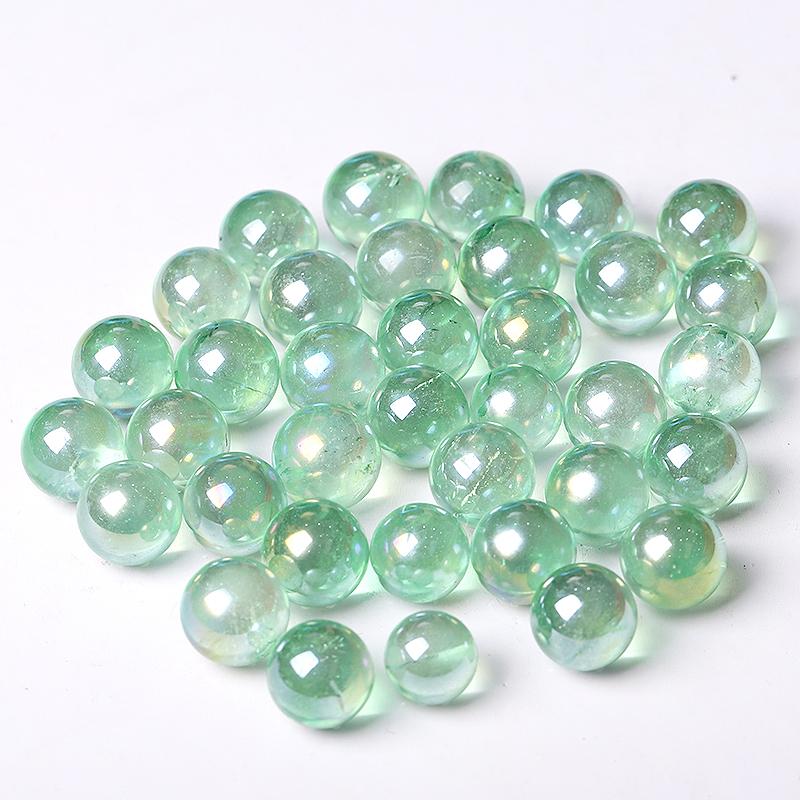 0.5-0.7'' High Quality Green Aura Crystal Spheres Crystal Balls for Healing Crystal wholesale suppliers