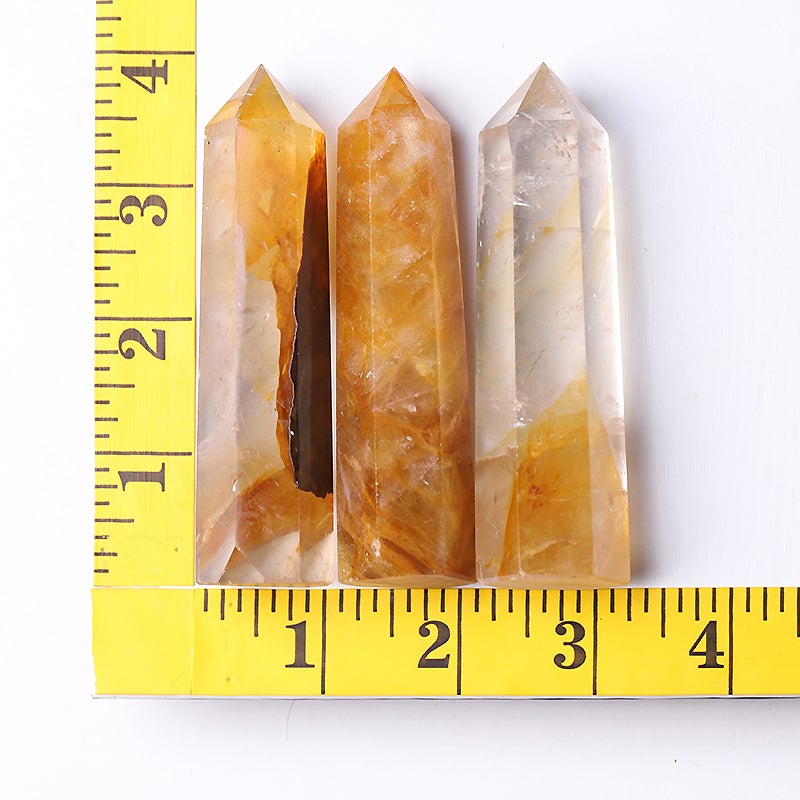 3.5" Set of 3 Golden Healer Crystal Points  Crystal wholesale suppliers