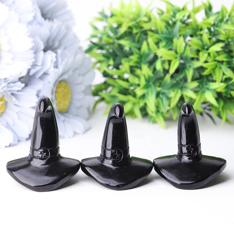 2.25" Black Obsidian Witch's Hat Crystal Carvings Crystal wholesale suppliers