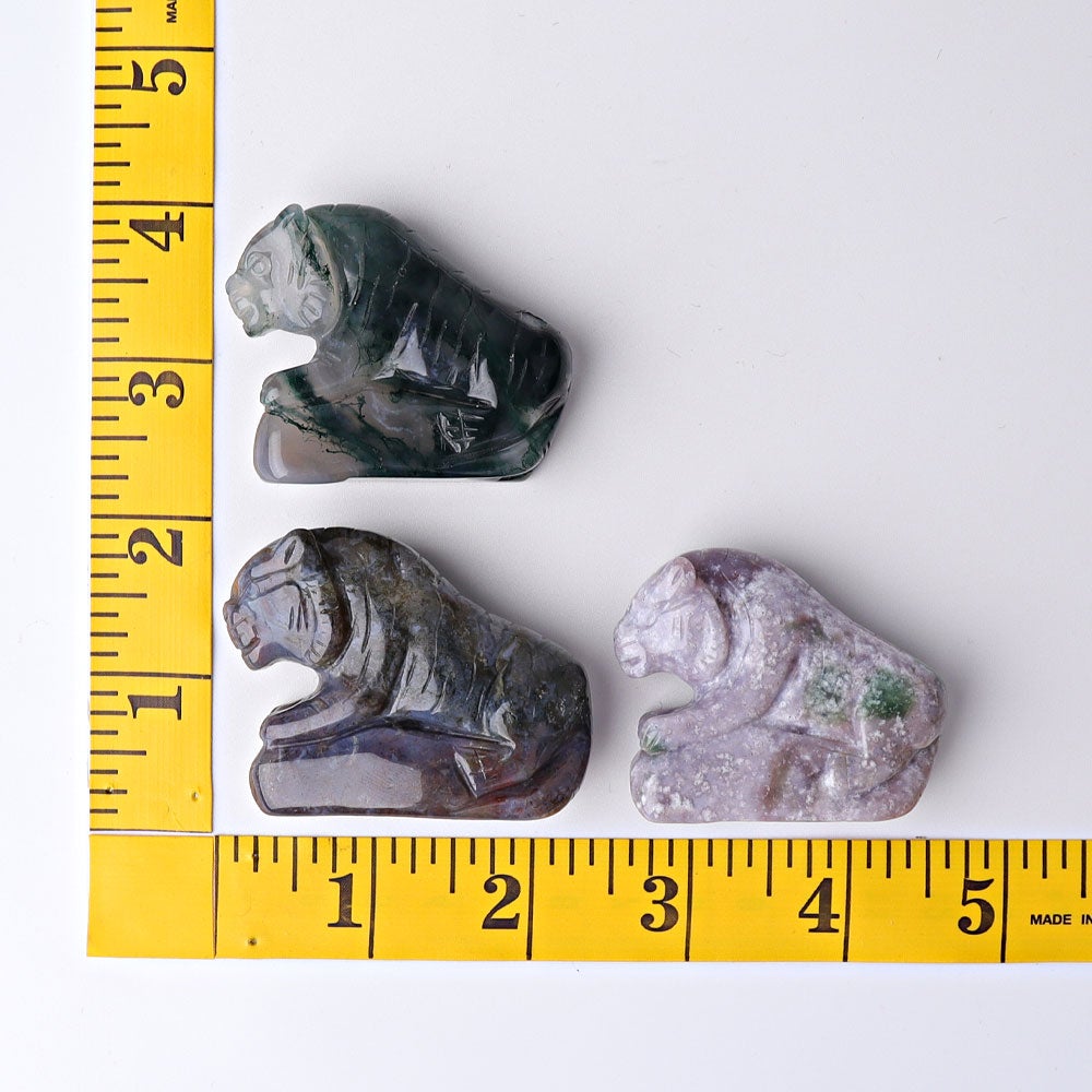 2.2" Moss Agate Tiger Crystal Carvings Crystal wholesale suppliers