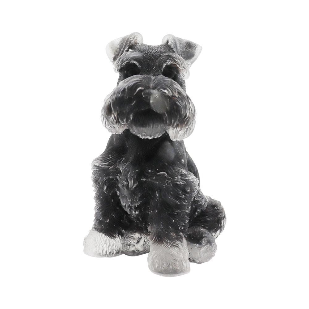 Tiger Eye Crystal Chips Resin Dog Figurines