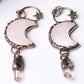 Rose Quartz Moon Shape Pendant for Jewelry DIY Crystal wholesale suppliers