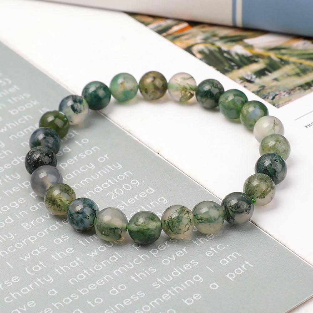 8mm Moss Agate Bracelet Crystal wholesale suppliers