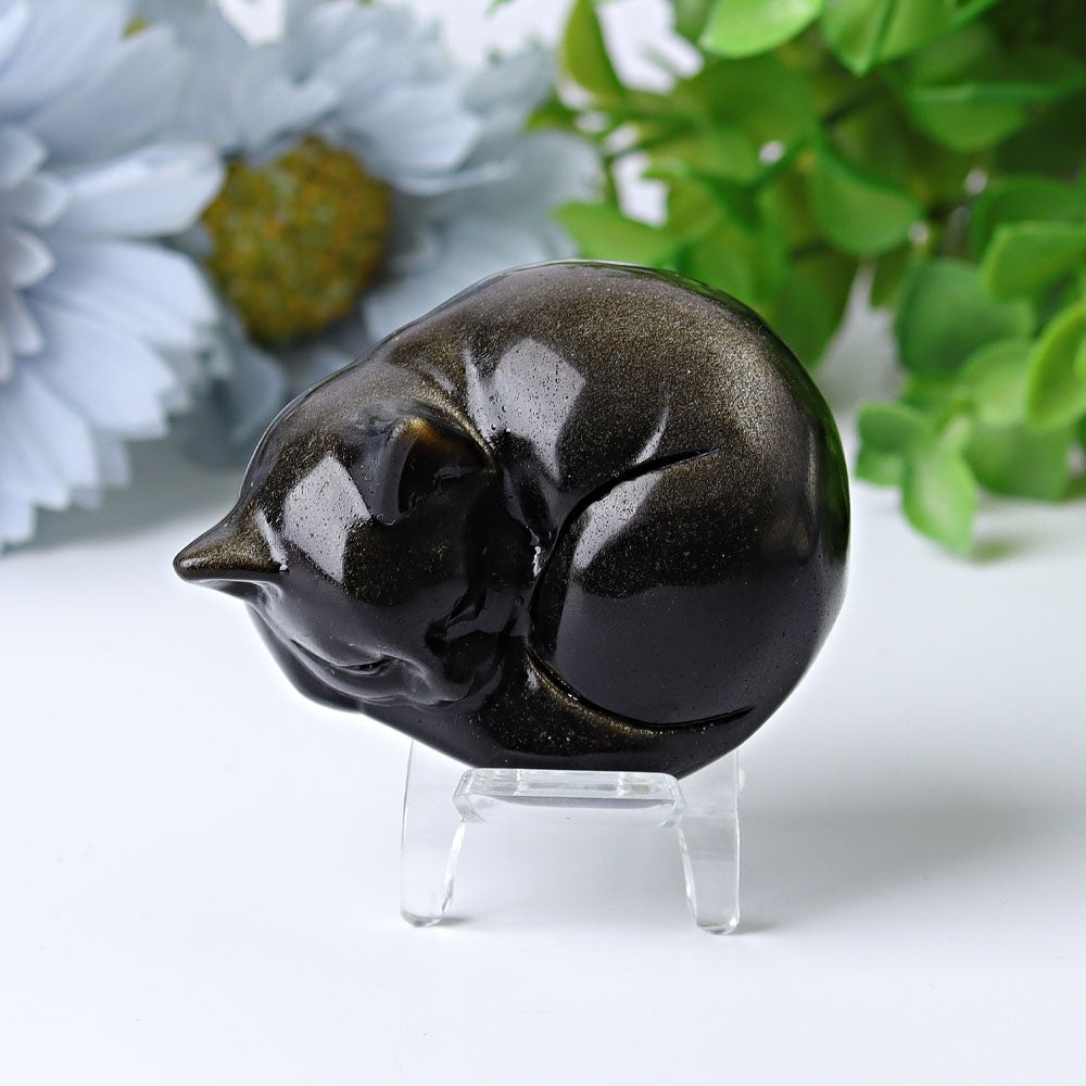 2.3" Sleeping Cat Crystal Carvings Crystal wholesale suppliers