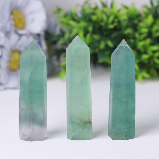 Natural Green Fluorite Point Healing Tower Crystal wholesale suppliers