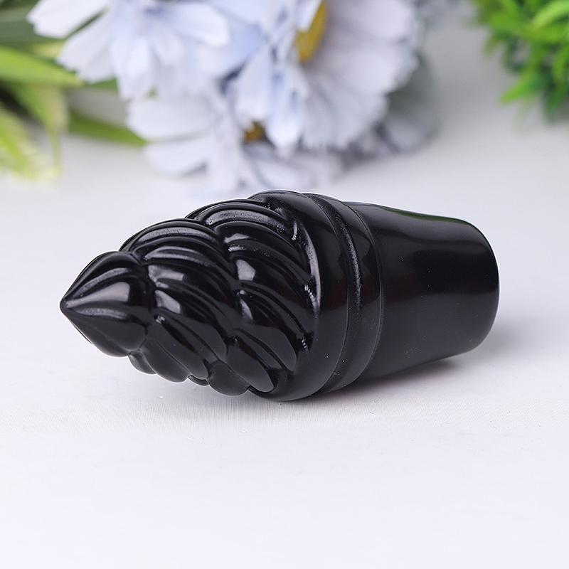 4" Black Obsidian Ice Cream Crystal Carvings Crystal wholesale suppliers