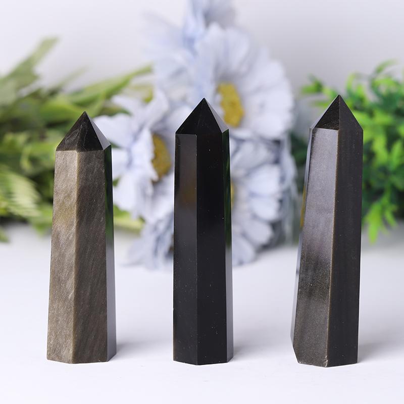 Golden Obsidian Point Healing Crystal Tower Crystal wholesale suppliers