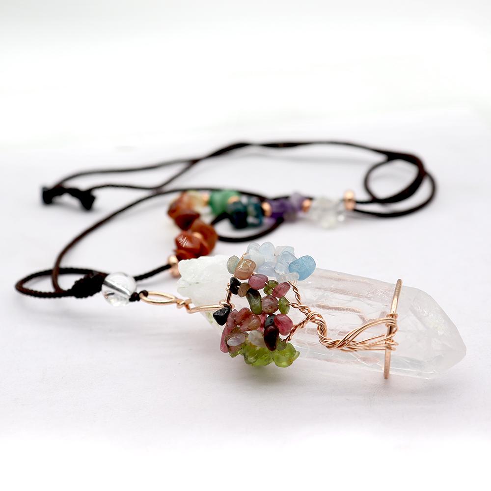 Clear Quartz Life Tree Chakra Necklace Crystal wholesale suppliers