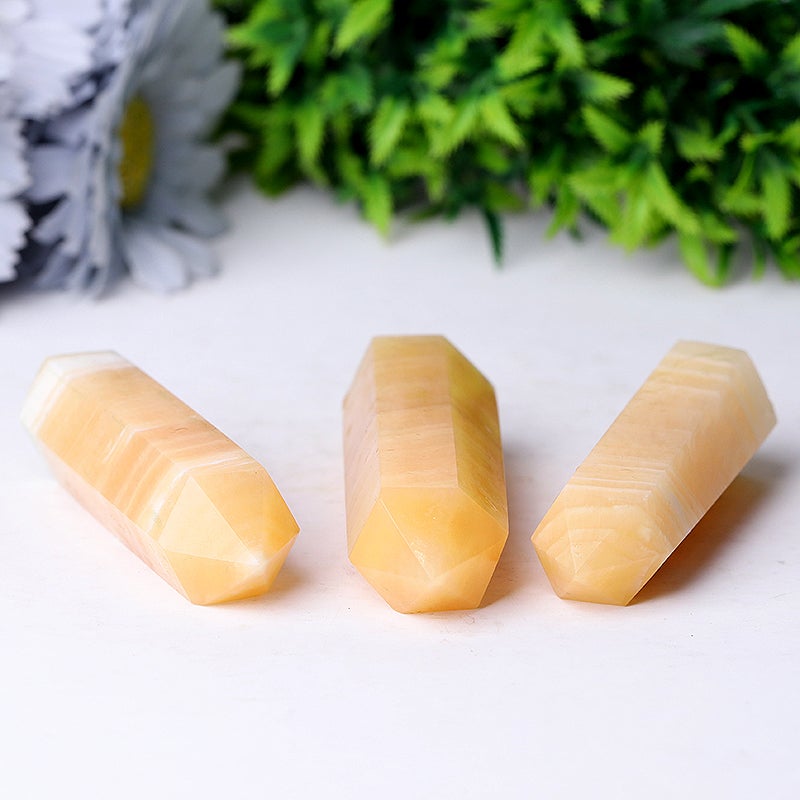 Set of 3 Honey Calcite Points Crystal wholesale suppliers