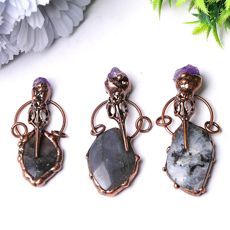 2.5" Labradorite with Amethyst Pendant for Jewelry DIY Crystal wholesale suppliers