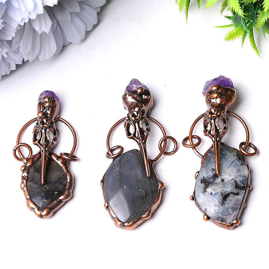 2.5" Labradorite with Amethyst Pendant for Jewelry DIY Crystal wholesale suppliers