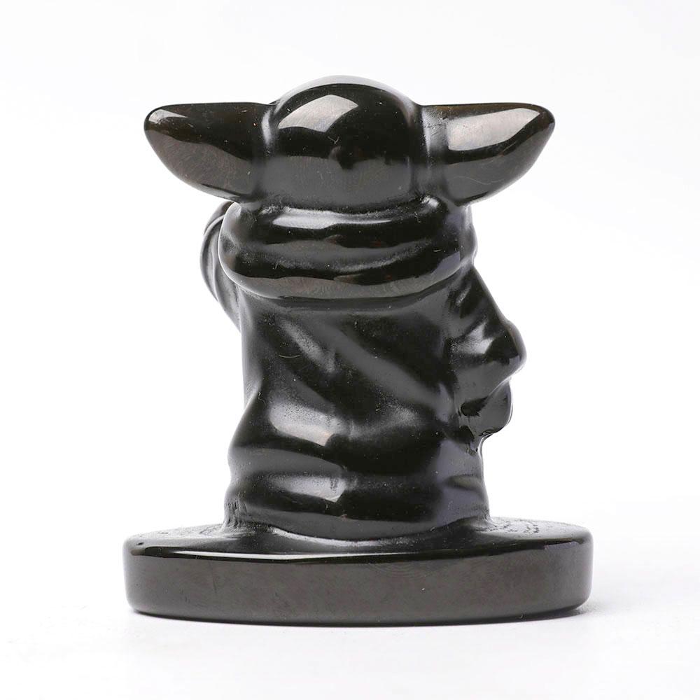 Black Obsidian Master Yoda Crystal Carvings Crystal wholesale suppliers