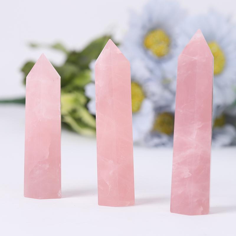 Natural Rose Quartz Point Healing Crystal Tower Crystal wholesale suppliers