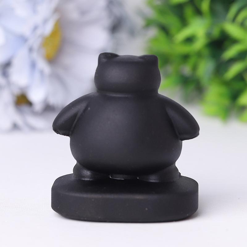 2" Black Obsidian Snorlax Crystal Carvings Crystal wholesale suppliers