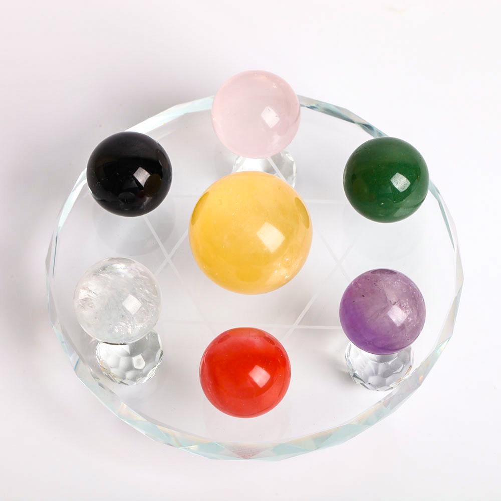 Chakra Sphere With Glass Chakra Stand Full Set Crystal wholesale suppliers