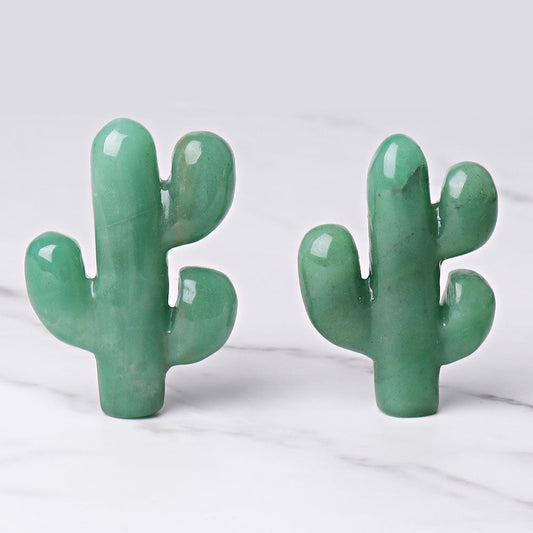 3.1" Green Aventurine Cactus Crystal Carvings Crystal wholesale suppliers