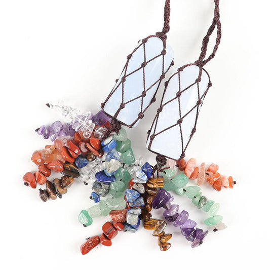 Natural Raw Clear Crystal Healing Stone Chakra Tassels Hanging Ornament Crystal wholesale suppliers