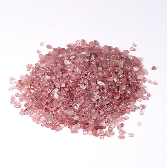 0.1kg Different Size Natural Strawberry Quartz Chips Crystal Chips for Decoration Crystal wholesale suppliers