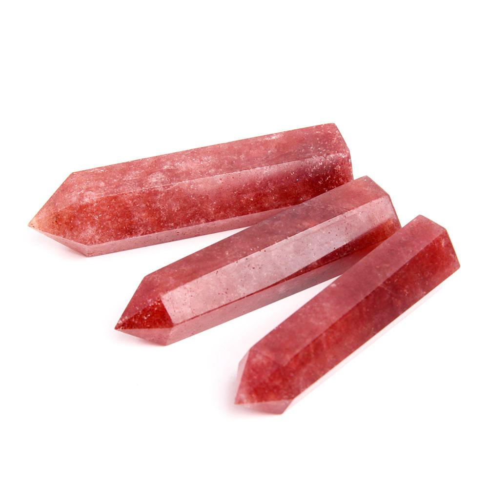 Set of 3 Strawberry Quartz Crystal Point Crystal wholesale suppliers