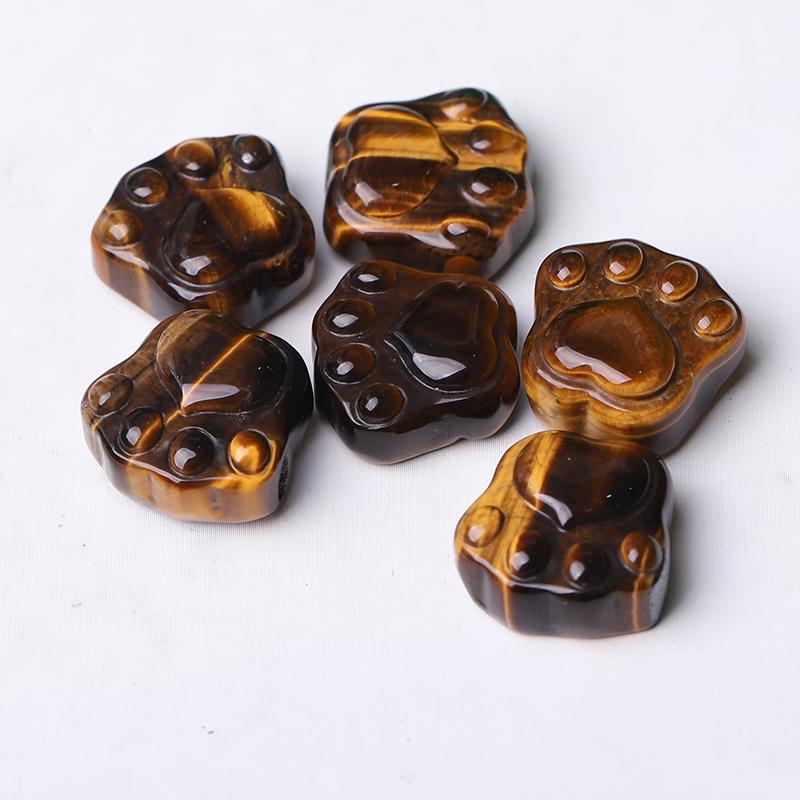 0.7" Tiger Eye Cat Paw Crystal Carvings Crystal wholesale suppliers