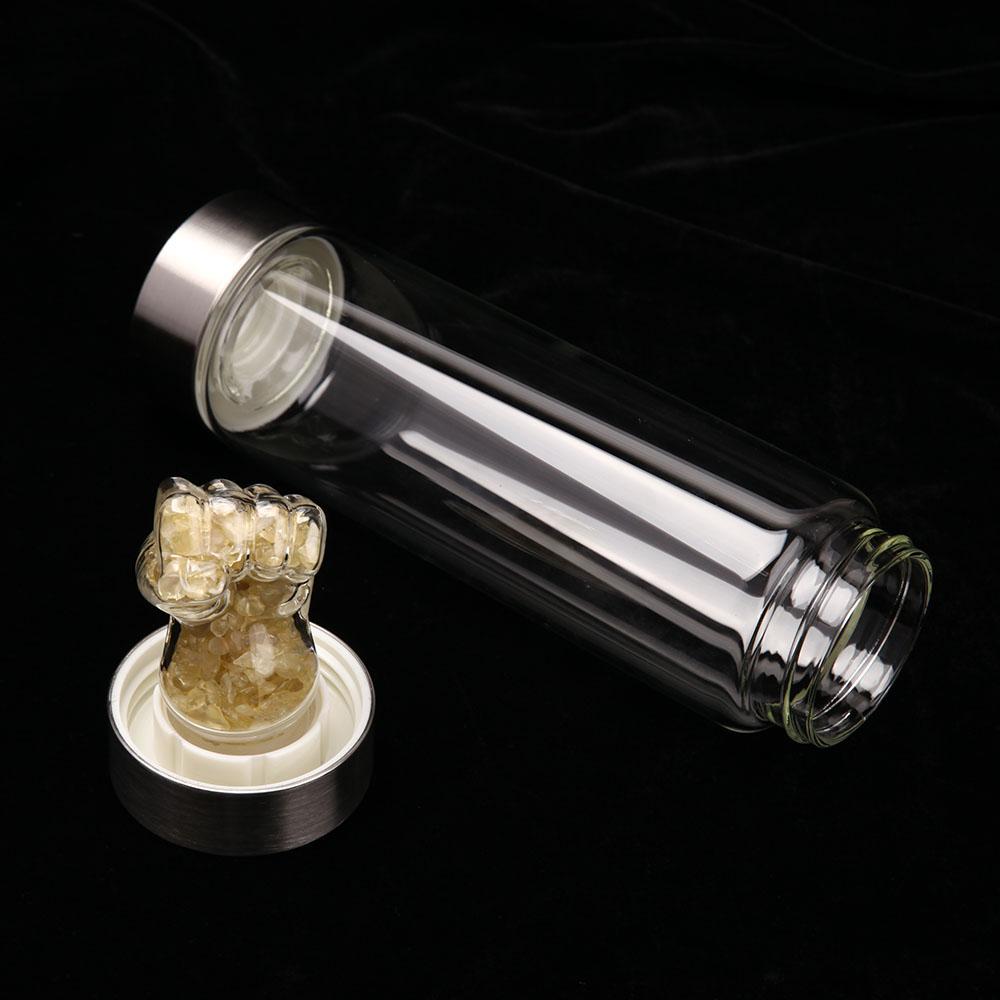 Citrine Chips Glass Water Bottle