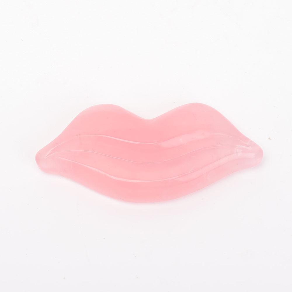 Rose Quartz Lips Shape Crystal Carving