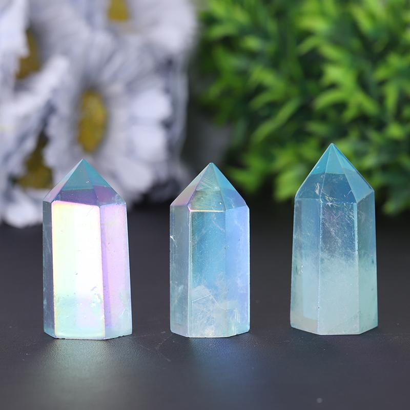 Wholesale Natural Blue Angel Aura Clear Quartz Crystal Points Healing Crystals Crystal wholesale suppliers