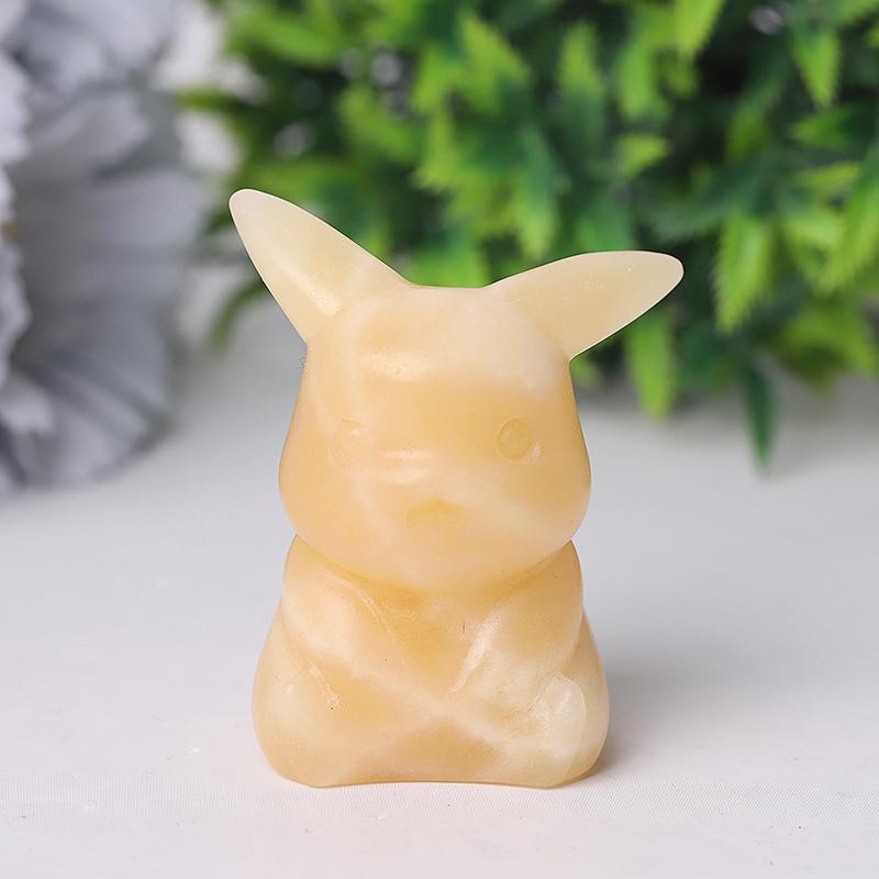 2" Orange Calcite Pikachu Crystal Carvings Crystal wholesale suppliers