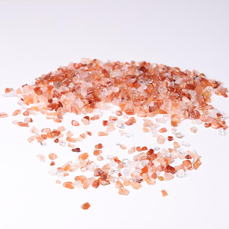 0.1kg Different Size Natural Red Quartz Chips Crystal Chips for Decoration Crystal wholesale suppliers