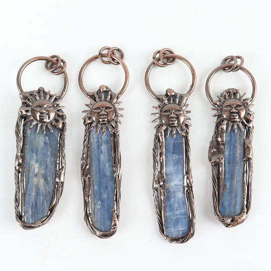 Natural Blue Kyanite Crystal Necklace Pendant For Woman Man Crystal wholesale suppliers