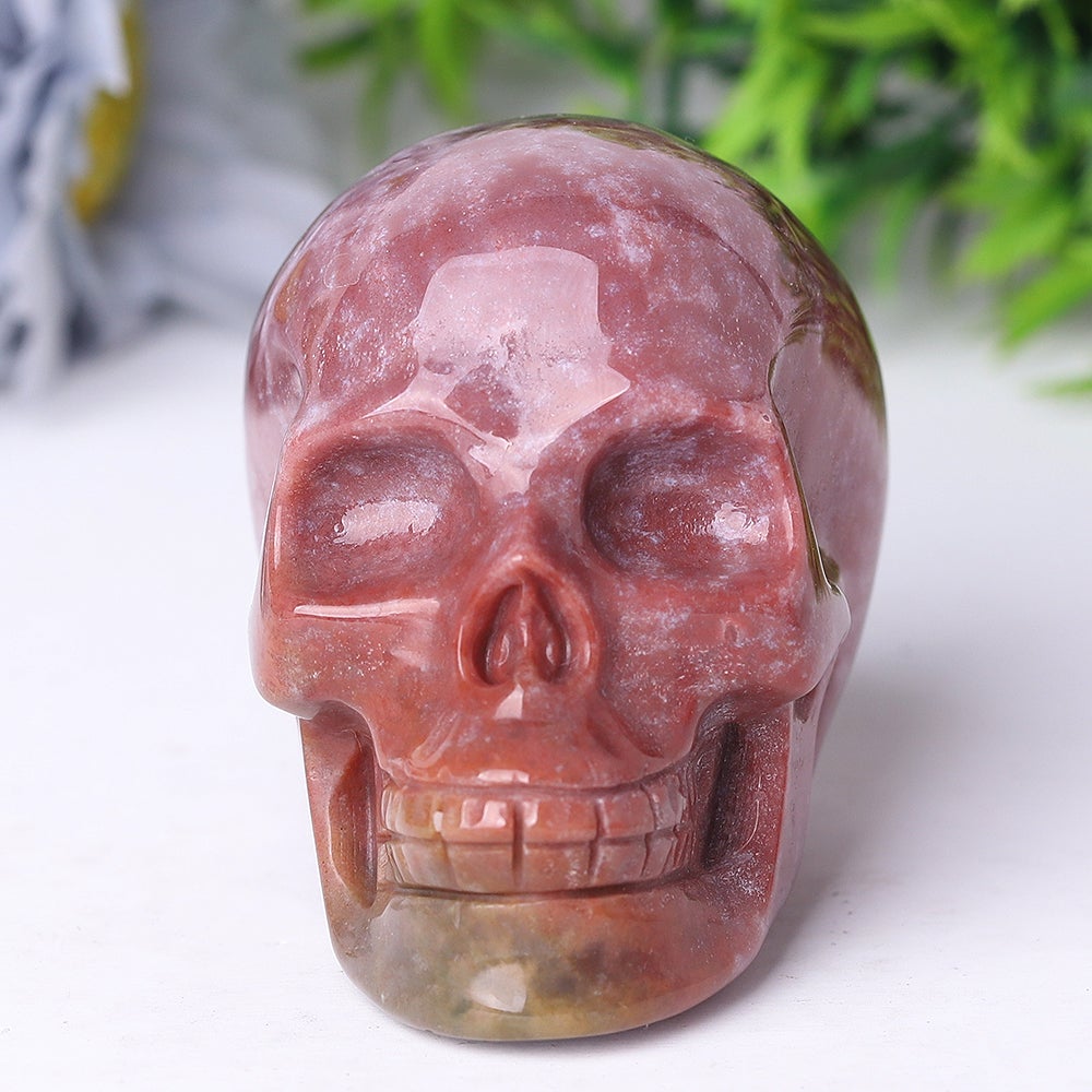 3.0" Unique Ocean Jasper Crystal Skull Carvings for Halloween