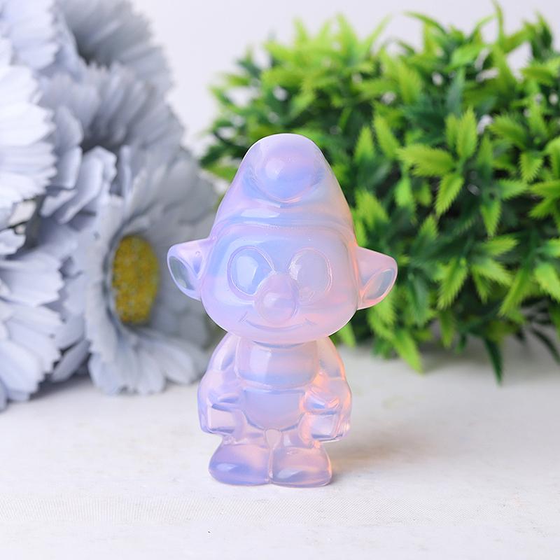 3.18" Pink Opalite Smurfs Crystal Carvings Crystal wholesale suppliers