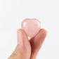 Set of 7 Rose Quartz Heart Shape Crystal Carvings 1"