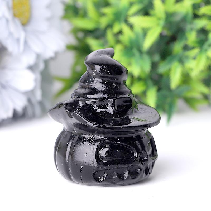 2.2" Black Obsidian Pumpkin Crystal Carvings for Halloween Crystal wholesale suppliers