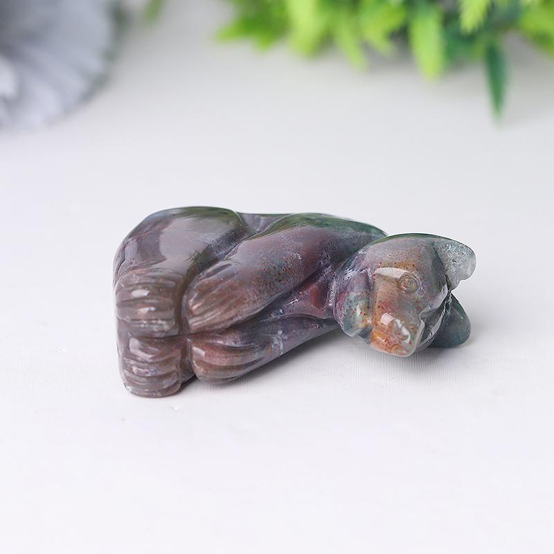 2" Moss Agate Bear Crystal Carving Crystal wholesale suppliers