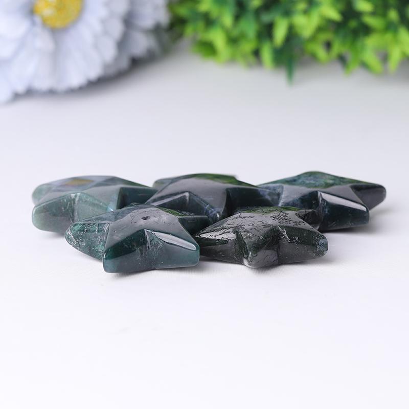 2" Moss Agate Star Crystal Carvings Crystal wholesale suppliers