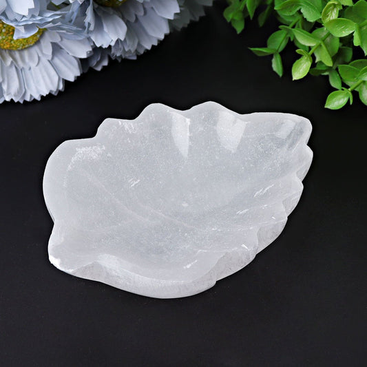 4.8" Selenite Leaf Shape Bowl Crystal Carving Crystal wholesale suppliers