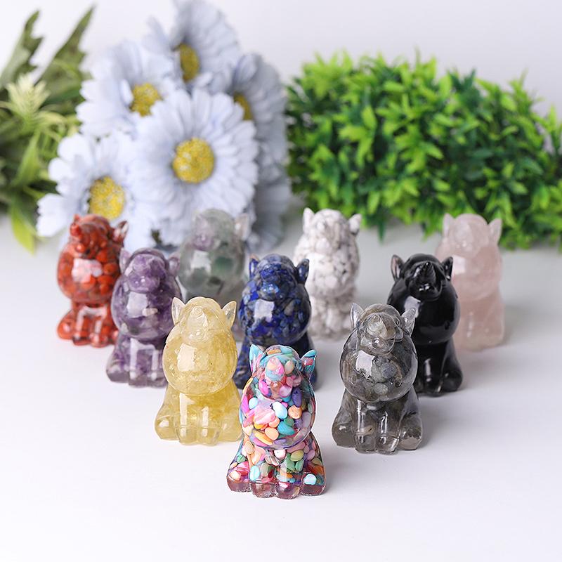 2.5"-3.0" Resin Unicorn Crystal Carvings Crystal wholesale suppliers