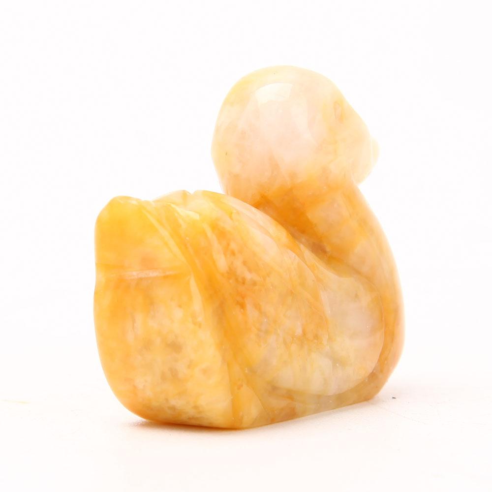 Yellow Jade Duck Carvings