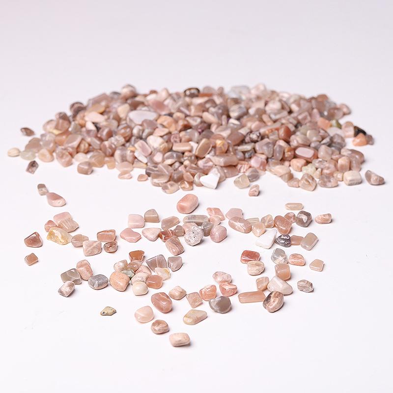 0.1kg 7-9mm Peach Moonstone Chips Crystal Chips for Decoration Crystal wholesale suppliers