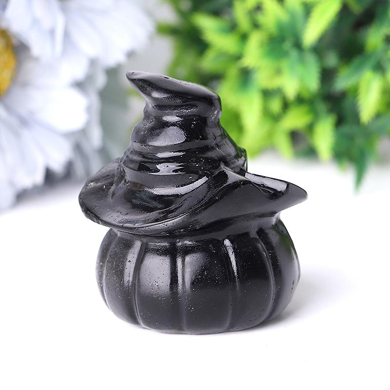 2.2" Black Obsidian Pumpkin Crystal Carvings for Halloween Crystal wholesale suppliers