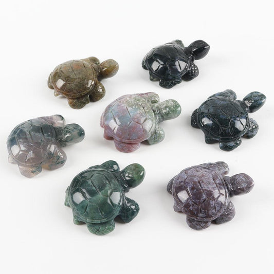 Crystal Carving Moss Agate Turtle Figurine Crystal wholesale suppliers