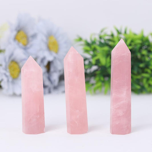 Natural Rose Quartz Point Healing Crystal Tower Crystal wholesale suppliers