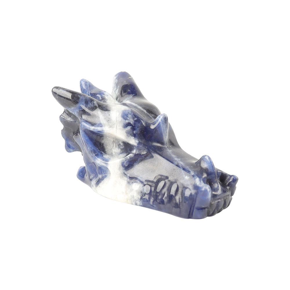 Sodalite Dragon Head Crystal Carvings